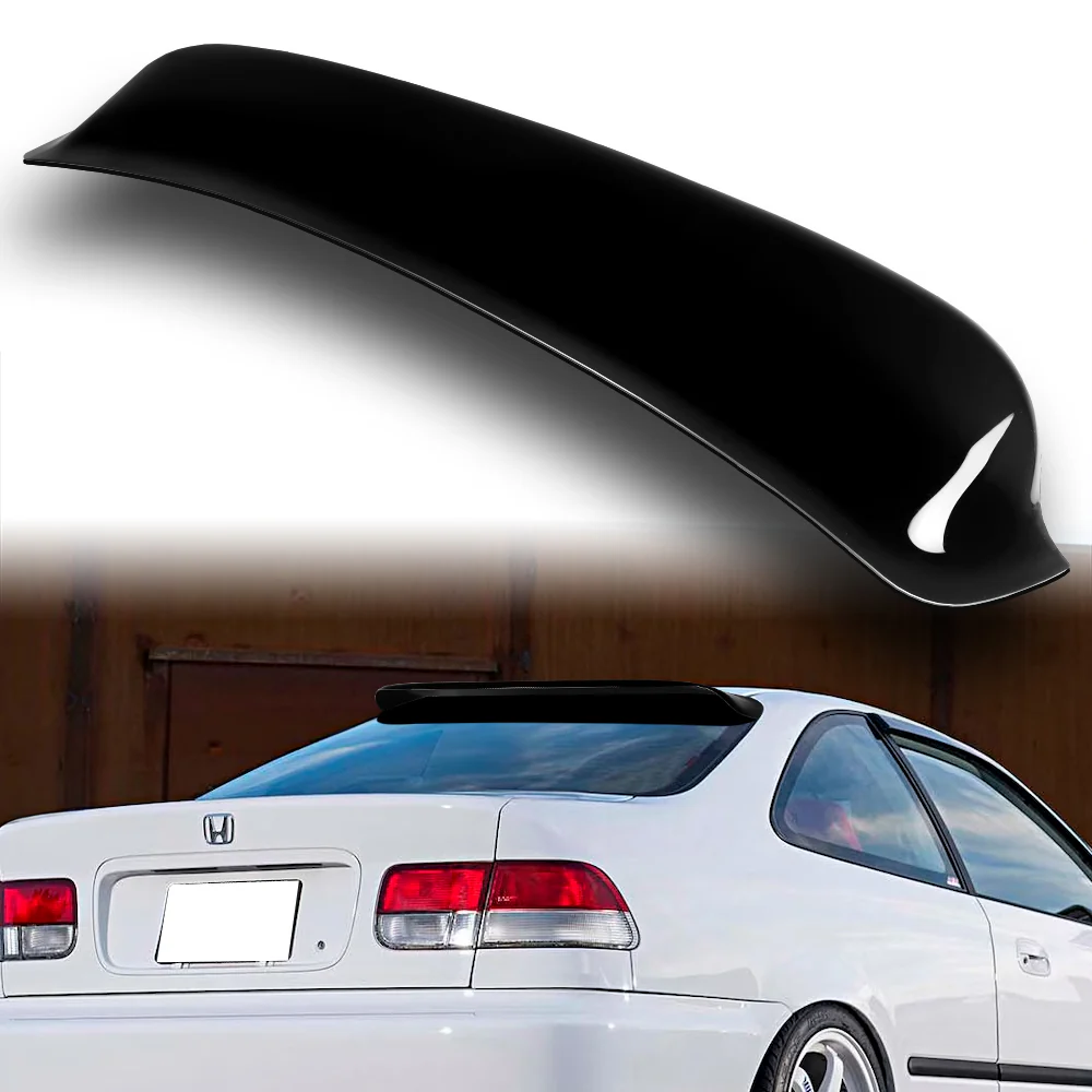 Rear Window Roof Visor Wing Spoiler For 1996 - 2000 Honda Civic 2DR / Coupe -Black ABS - Image 7