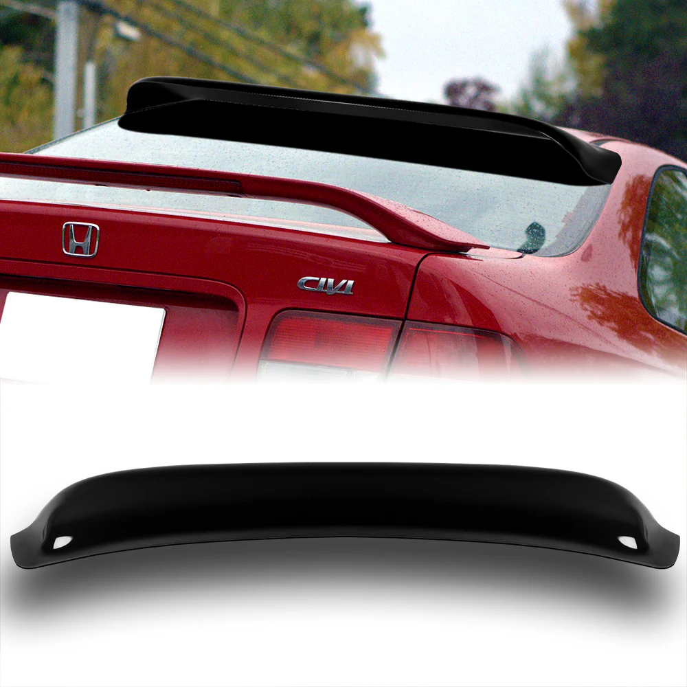 Rear Window Roof Visor Wing Spoiler For 1996 - 2000 Honda Civic 2DR / Coupe -Black ABS - Image 5