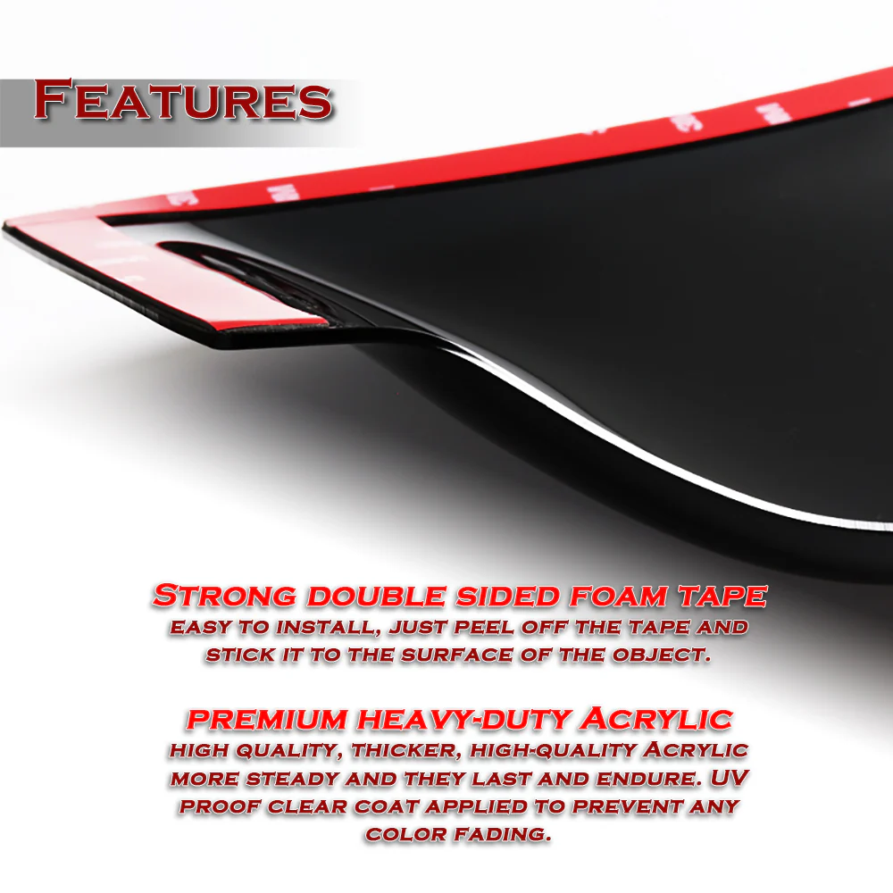 Rear Window Roof Visor Wing Spoiler For 1997 - 2001 Honda Prelude -Black Acrylic - Image 3