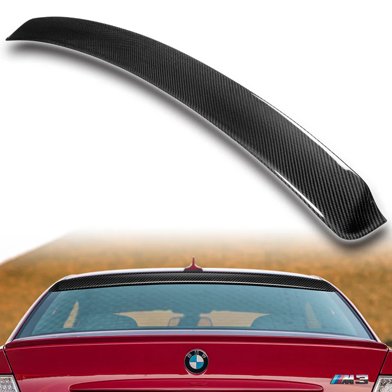 Rear Window Roof Visor Wing Spoiler For 1999-2005 BMW E46 3-Series 4-DR / Sedan -Real Carbon Fiber - Image 5