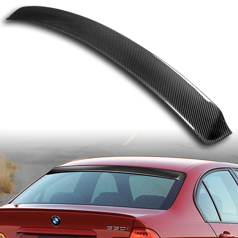 Rear Window Roof Visor Wing Spoiler For 1999-2005 BMW E46 3-Series 4-DR / Sedan -Real Carbon Fiber - Image 6