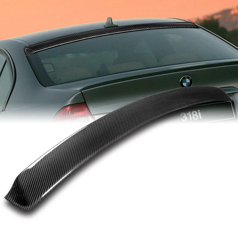Rear Window Roof Visor Wing Spoiler For 1999-2005 BMW E46 3-Series 4-DR / Sedan -Real Carbon Fiber - Image 7