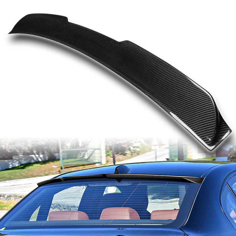 Rear Window Roof Visor Wing Spoiler For 2004-2010 BMW E60 5-Series 4-DR / Sedan -Real Carbon Fiber - Image 5