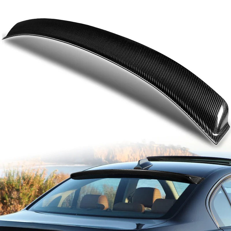 Rear Window Roof Visor Wing Spoiler For 2005-2011 BMW E90 3-Series 4-DR / Sedan -Real Carbon Fiber - Image 5