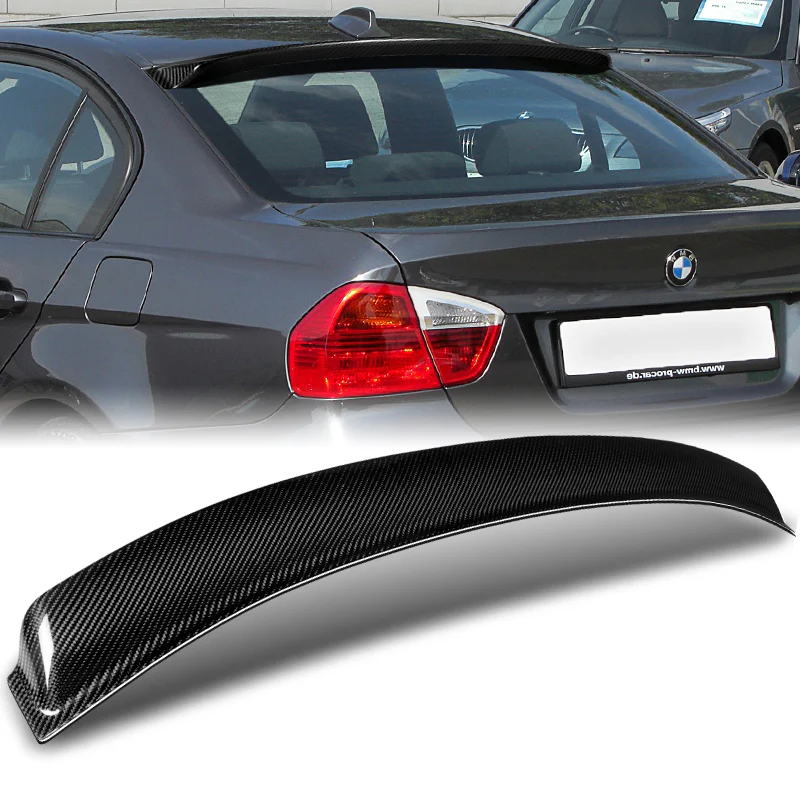 Rear Window Roof Visor Wing Spoiler For 2005-2011 BMW E90 3-Series 4-DR / Sedan -Real Carbon Fiber - Image 7