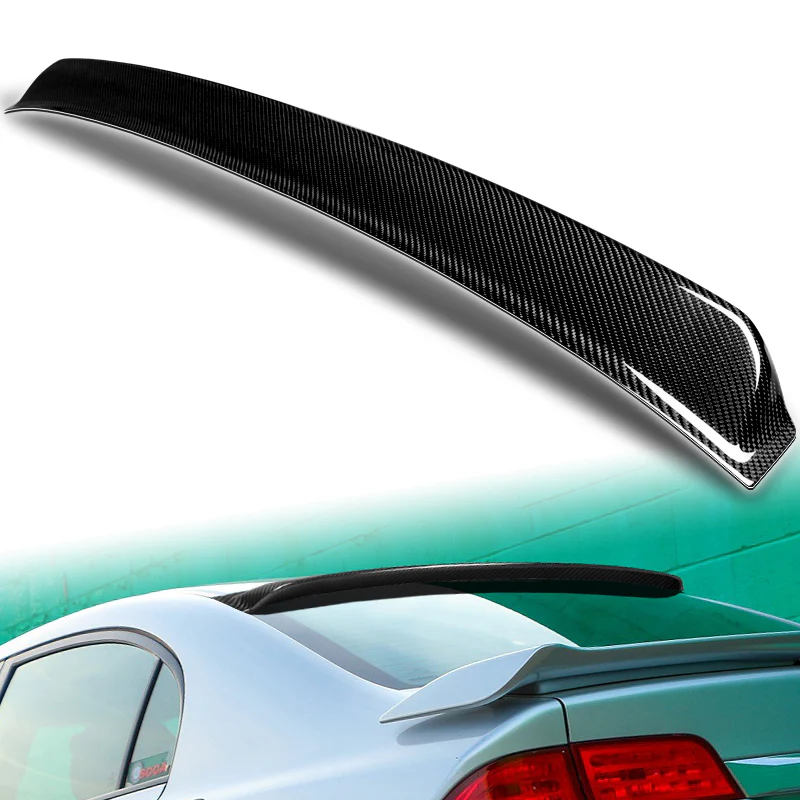 Rear Window Roof Visor Wing Spoiler For 2006-2015 Honda Civic 4-DR / Sedan -Real Carbon Fiber - Image 5