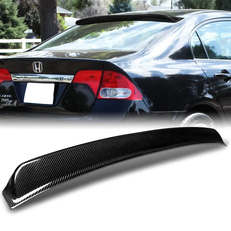 Rear Window Roof Visor Wing Spoiler For 2006-2015 Honda Civic 4-DR / Sedan -Real Carbon Fiber - Image 6