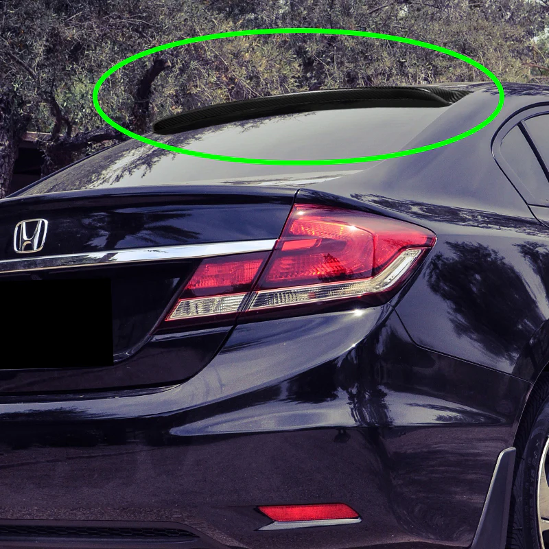 Rear Window Roof Visor Wing Spoiler For 2006-2015 Honda Civic 4-DR / Sedan -Real Carbon Fiber - Image 8