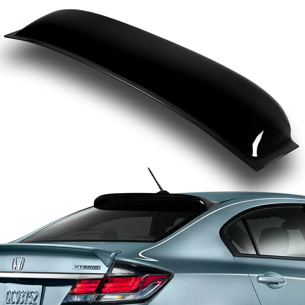 Rear Window Roof Visor Wing Spoiler For 2006 - 2015 Honda Civic 4DR / Sedan -Black ABS - Image 5