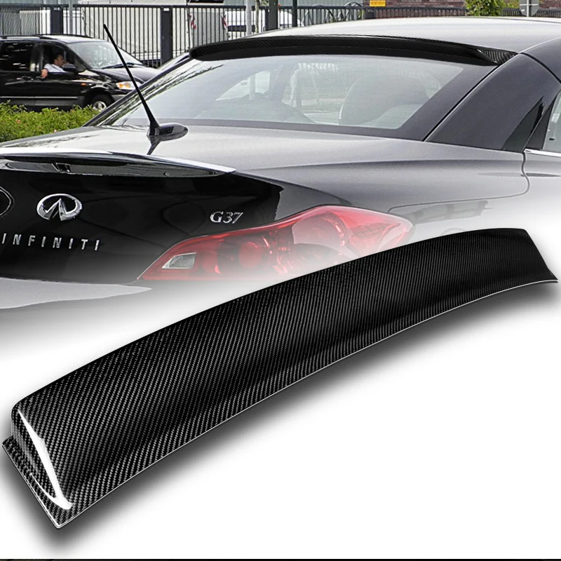 Rear Window Roof Visor Wing Spoiler For 2008 - 2013 Infiniti G37 2-DR / Coupe -Real Carbon Fiber - Image 7