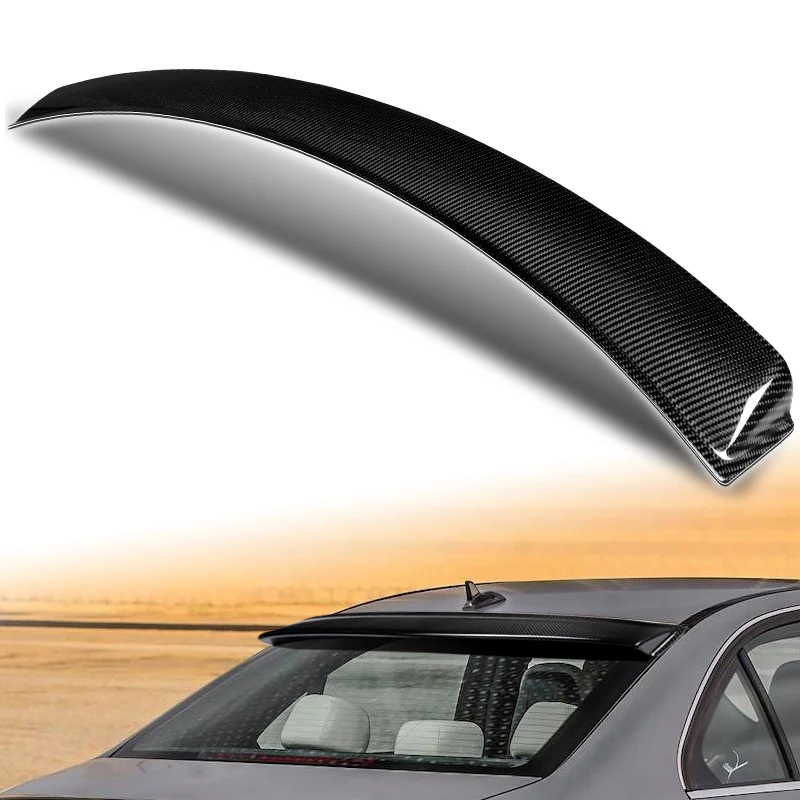 Rear Window Roof Visor Wing Spoiler For 2008-2014 Mercedes-Benz W204 C-Class 4-DR / Sedan -Real Carbon Fiber - Image 5