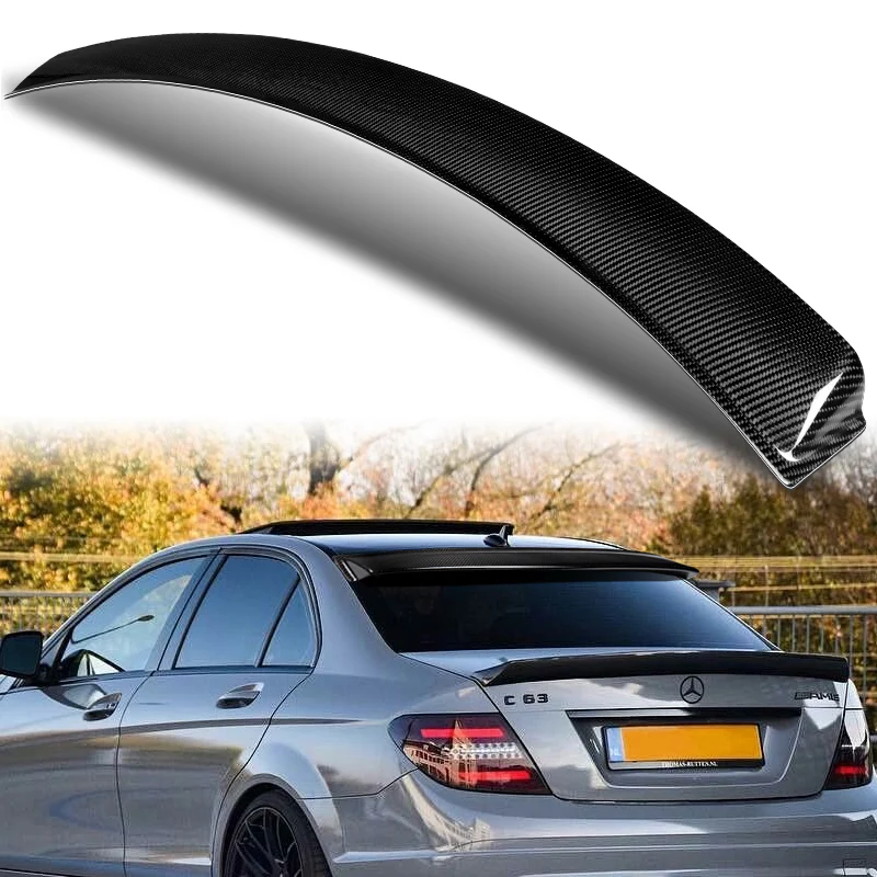 Rear Window Roof Visor Wing Spoiler For 2008-2014 Mercedes-Benz W204 C-Class 4-DR / Sedan -Real Carbon Fiber - Image 6