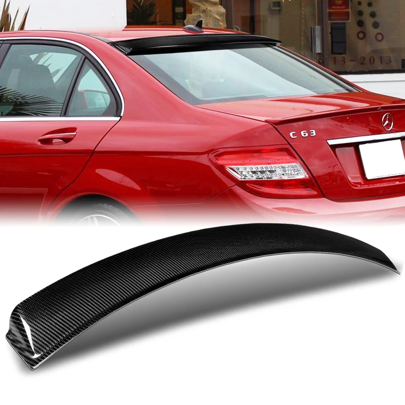Rear Window Roof Visor Wing Spoiler For 2008-2014 Mercedes-Benz W204 C-Class 4-DR / Sedan -Real Carbon Fiber - Image 7