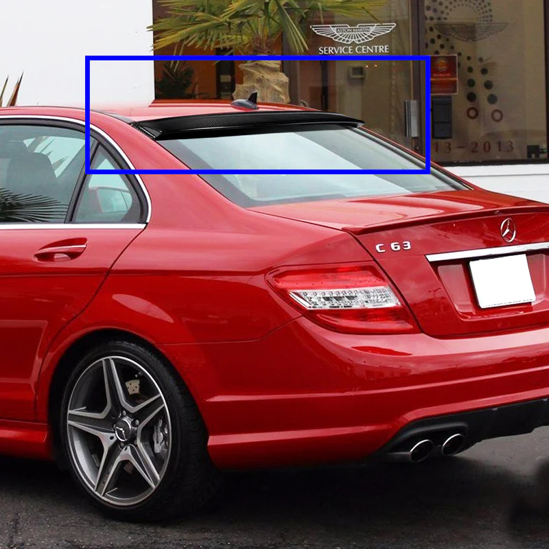 Rear Window Roof Visor Wing Spoiler For 2008-2014 Mercedes-Benz W204 C-Class 4-DR / Sedan -Real Carbon Fiber - Image 8