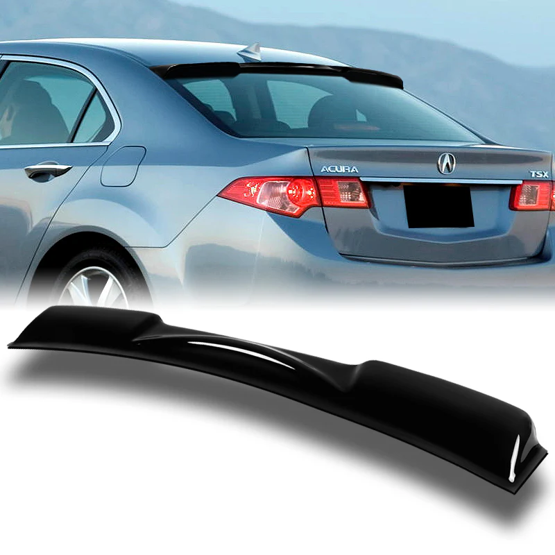 Rear Window Roof Visor Wing Spoiler For 2009-2014 Acura TSX -Black ABS - Image 6