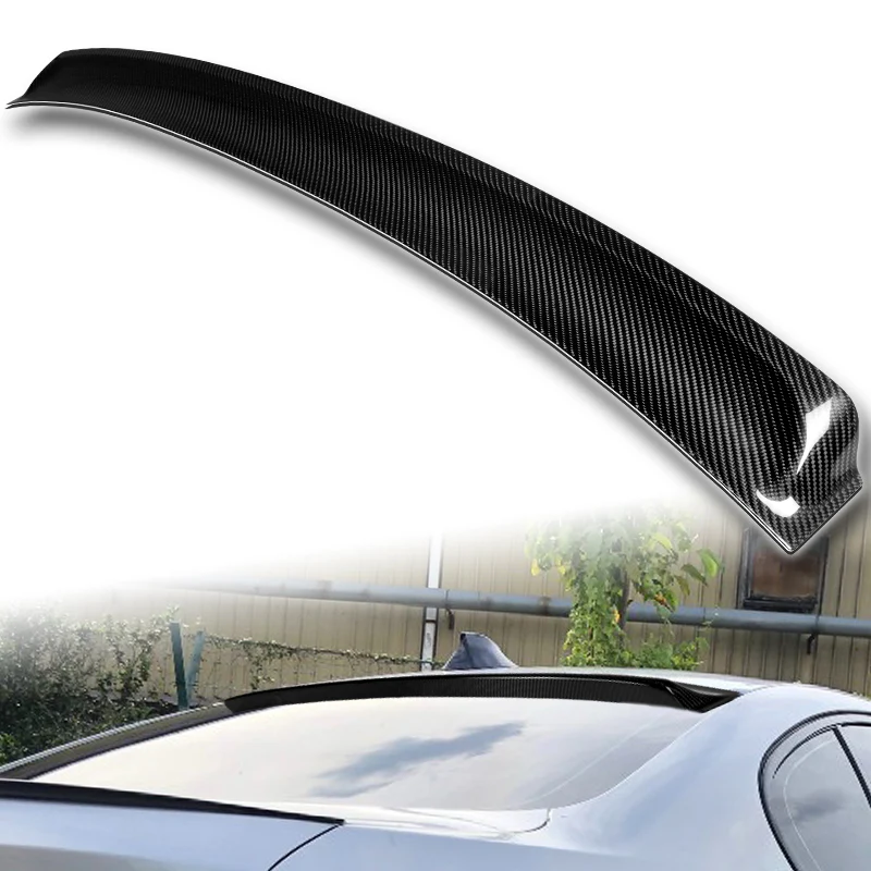 Rear Window Roof Visor Wing Spoiler For 2011-2016 BMW F10 5-Series 4-DR / Sedan -Real Carbon Fiber - Image 5
