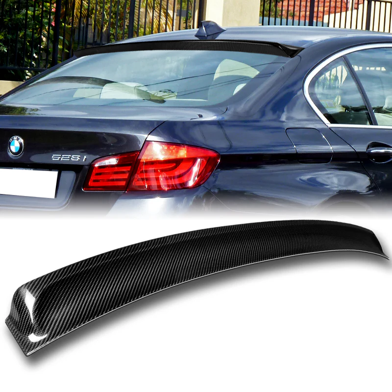 Rear Window Roof Visor Wing Spoiler For 2011-2016 BMW F10 5-Series 4-DR / Sedan -Real Carbon Fiber - Image 6