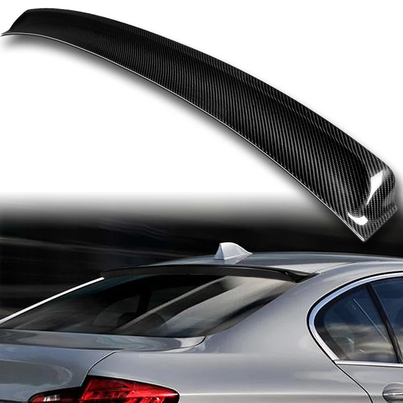Rear Window Roof Visor Wing Spoiler For 2011-2016 BMW F10 5-Series 4-DR / Sedan -Real Carbon Fiber - Image 7