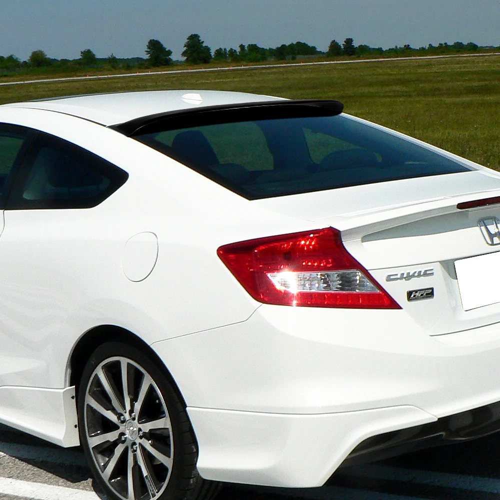 Rear Window Roof Visor Wing Spoiler For 2012 - 2015 Honda Civic 2DR / Coupe -Black ABS - Image 5