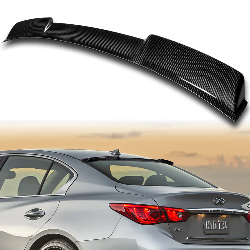 Rear Window Roof Visor Wing Spoiler For 2014 - 2021 Infiniti Q50 -Real Carbon Fiber - Image 6