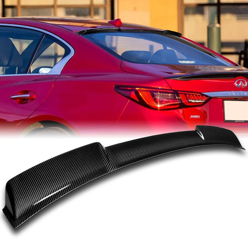 Rear Window Roof Visor Wing Spoiler For 2014 - 2021 Infiniti Q50 -Real Carbon Fiber - Image 7