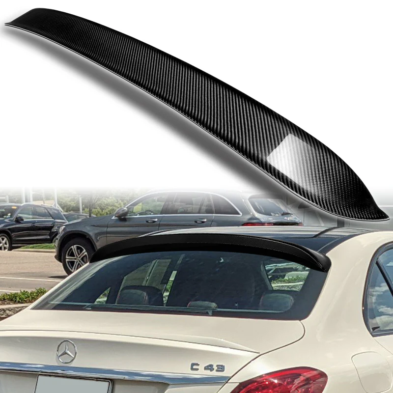 Rear Window Roof Visor Wing Spoiler For 2015-2021 Mercedes-Benz W205 C-Class 4-DR / Sedan -Real Carbon Fiber - Image 6
