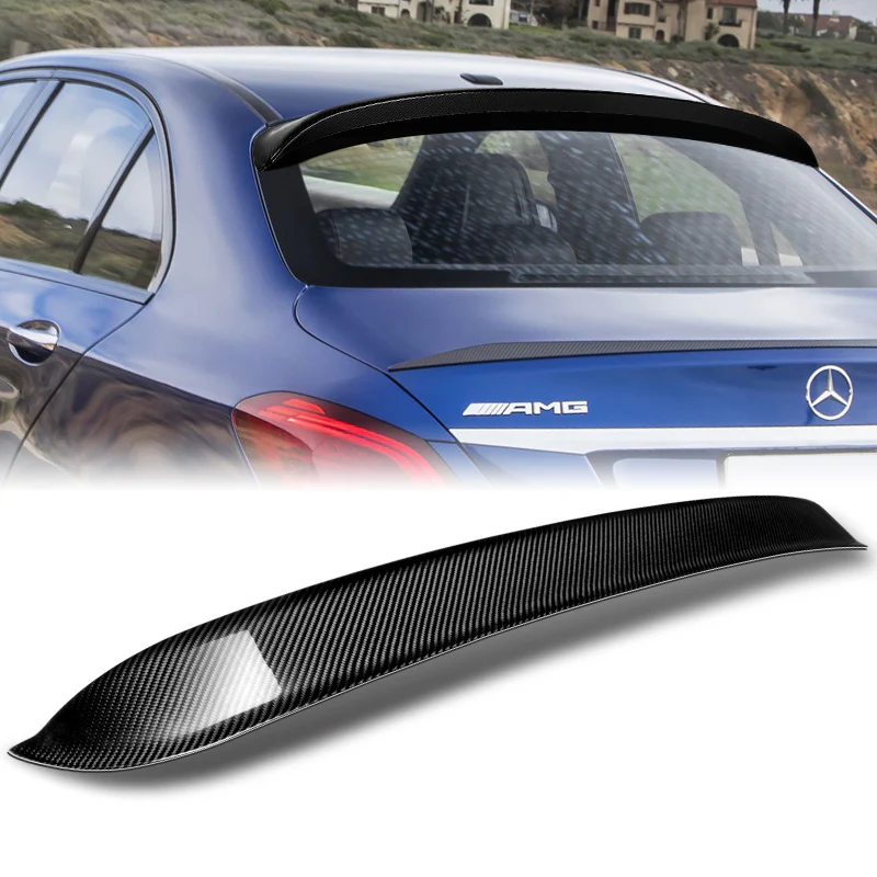 Rear Window Roof Visor Wing Spoiler For 2015-2021 Mercedes-Benz W205 C-Class 4-DR / Sedan -Real Carbon Fiber - Image 7