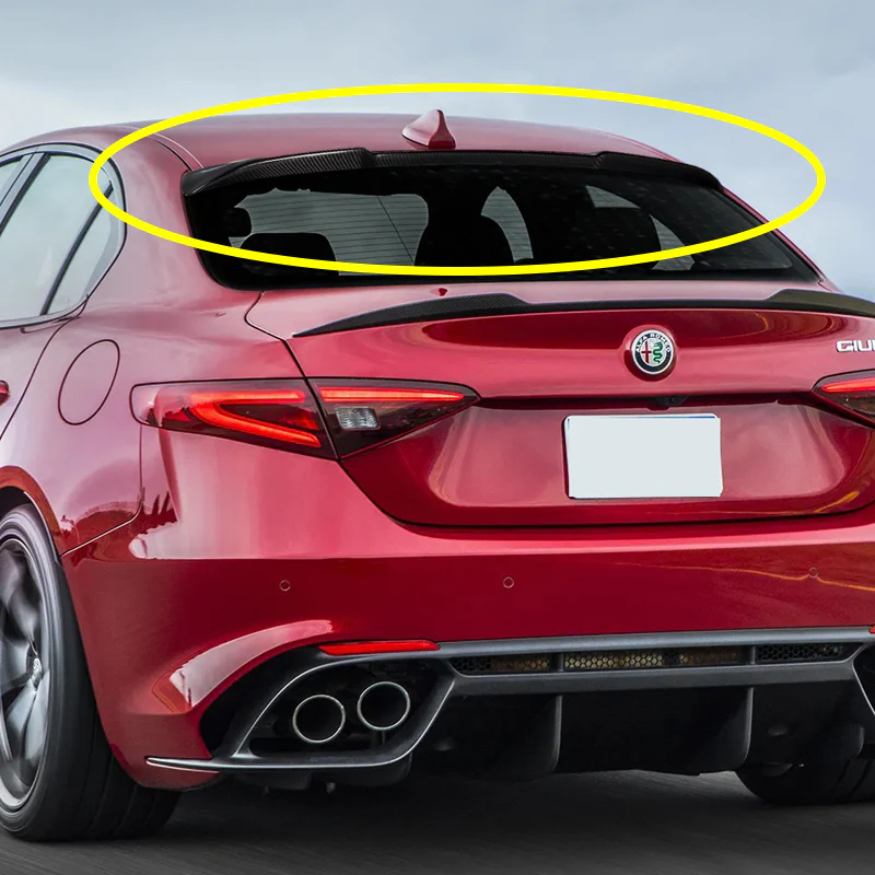 Rear Window Roof Visor Wing Spoiler For 2017 - 2023 Alfa Romeo Giulia VIP -Real Carbon Fiber - Image 5