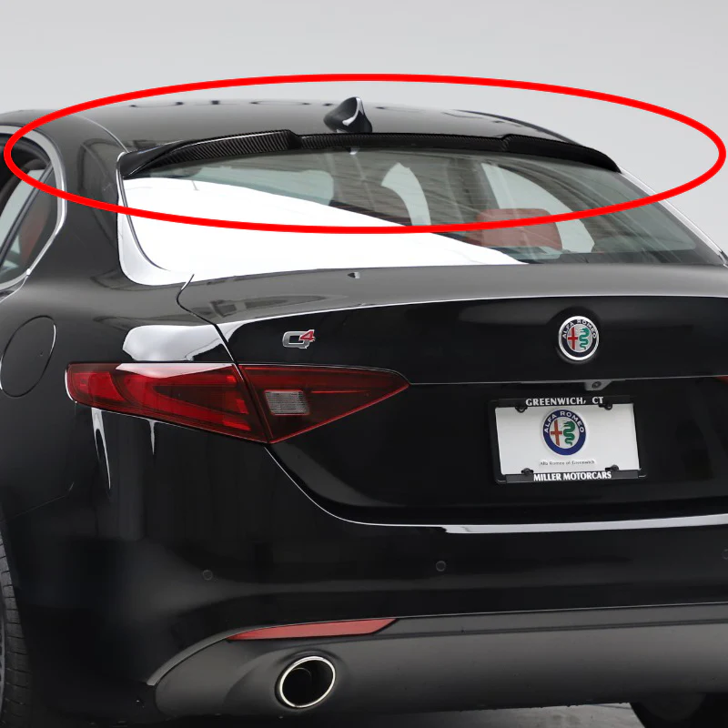 Rear Window Roof Visor Wing Spoiler For 2017 - 2023 Alfa Romeo Giulia VIP -Real Carbon Fiber - Image 6