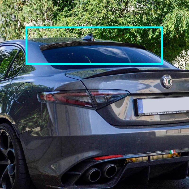 Rear Window Roof Visor Wing Spoiler For 2017 - 2023 Alfa Romeo Giulia VIP -Real Carbon Fiber - Image 7