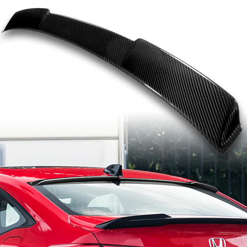 Rear Window Roof Visor Wing Spoiler For 2022-2023 Honda Civic 11th  4-DR / Sedan -Real Carbon Fiber - Image 6