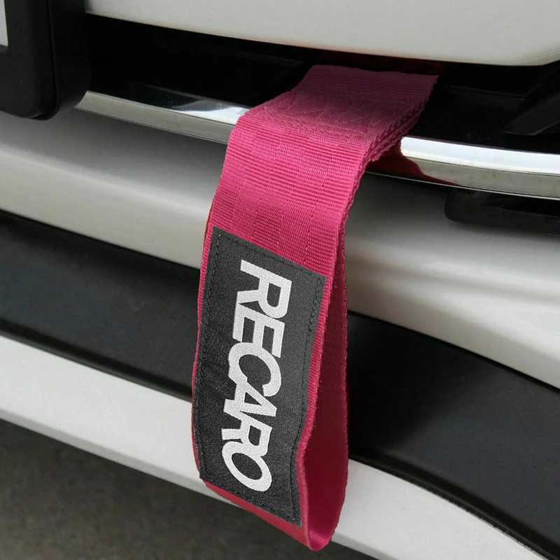 RECARO RACING Drift Rally Sports NEO CHROME HIGH STRENGTH Pink Tow Strap for Front / Rear Bumper - Image 8