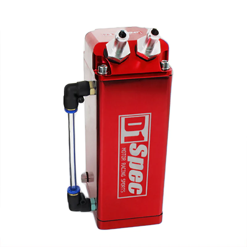 Red 0.7L 10mm Square Billet Aluminum Engine Oil Catch Tank Can Reservoir D1 SPEC - Image 3