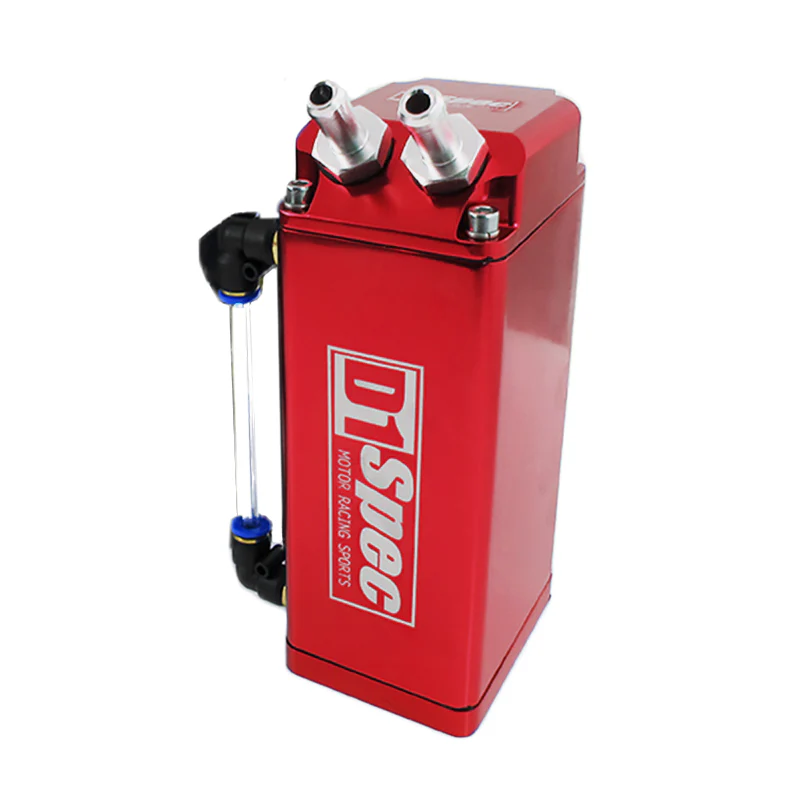 Red 0.7L 10mm Square Billet Aluminum Engine Oil Catch Tank Can Reservoir D1 SPEC - Image 5