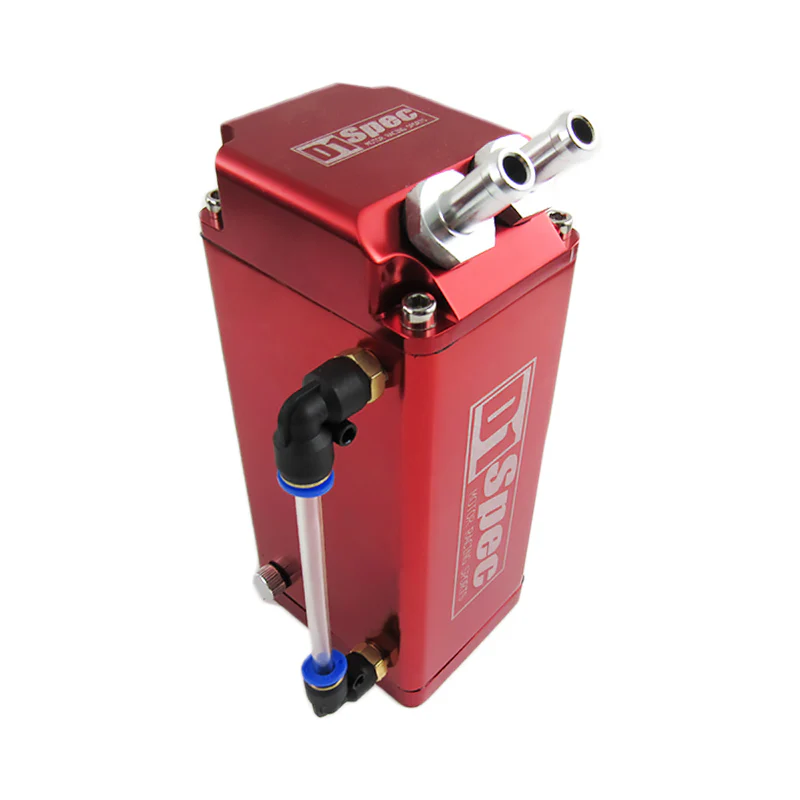 Red 0.7L 10mm Square Billet Aluminum Engine Oil Catch Tank Can Reservoir D1 SPEC - Image 6