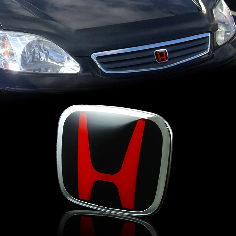 Red & Black JDM Emblem 2PCS Set Front & Rear For 2008-2014 ACCORD COUPE 2DOOR - Image 3