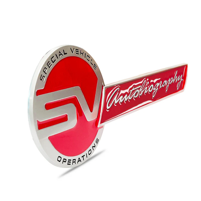 Red Ford Mustang SVO Side Fender & Rear Trunk Emblems - Pair - Image 6