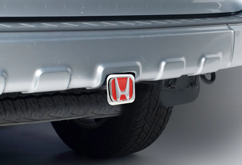Red HONDA Logo Stainless Steel Hitch Cover Plug Cap For 2" Trailer Tow Receiver - Image 3