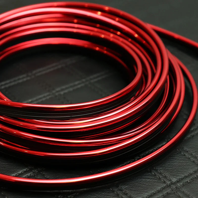 Red Interior Edge Gap Line Moulding Trim Molding Strip Auto Car Décor - 16.4 ft - Image 5