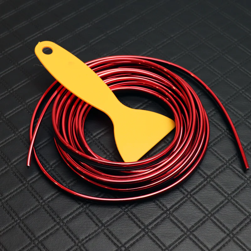 Red Interior Edge Gap Line Moulding Trim Molding Strip Auto Car Décor - 16.4 ft - Image 7