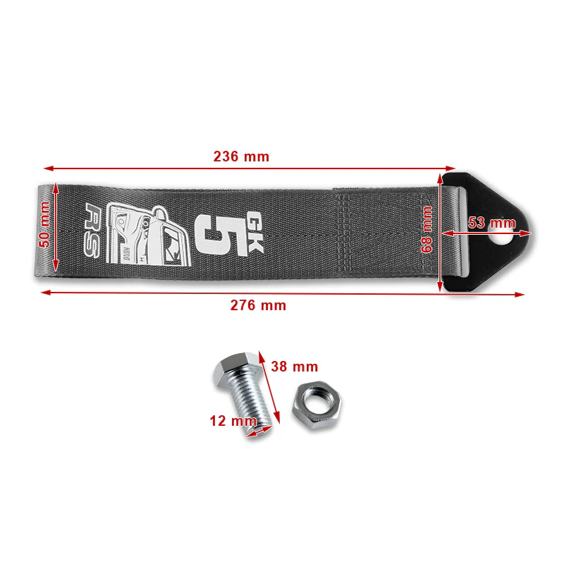 Honda GK5 RS Red Racing Tow Strap for Front / Rear Bumper - Image 2