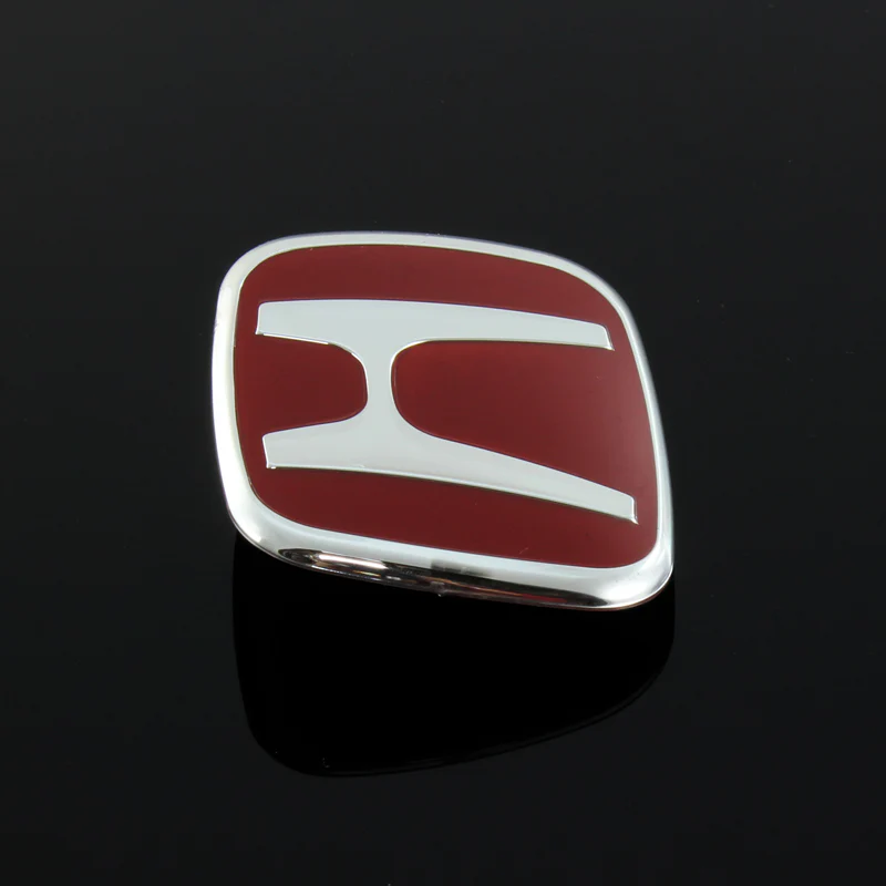 Red JDM H New Front / Rear Emblem For CIVIC SI COUPE SEDAN HATCH CRV - Image 5