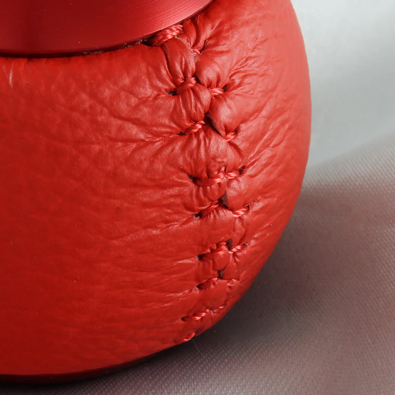 Mugen Red 5-Speed Shift Knob with Red PVC Leather - Image 3