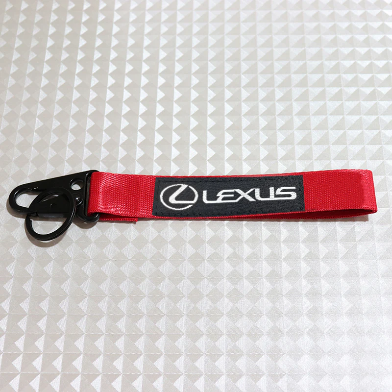 Red LEXUS Racing Keychain Metal Key Ring Hook Strap Nylon Lanyard-Universal - Image 3