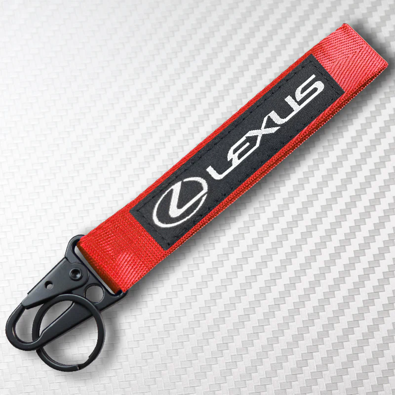 Red LEXUS Racing Keychain Metal Key Ring Hook Strap Nylon Lanyard-Universal - Image 5