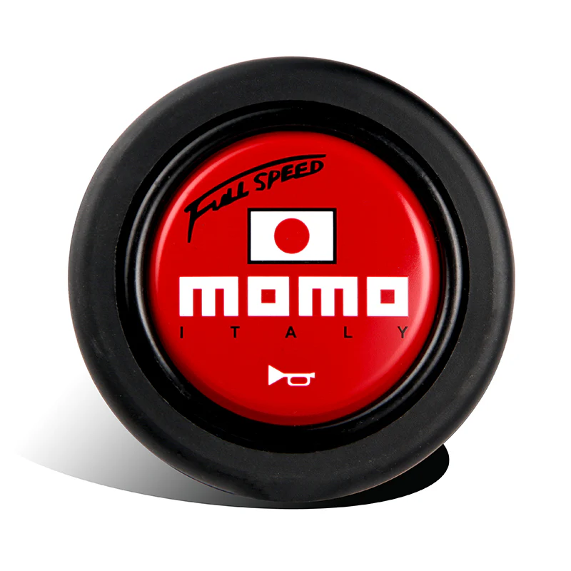 Red Line 350mm MOMO Racing Steering Wheel Microfiber Leather with MOMO Horn Button - Image 3