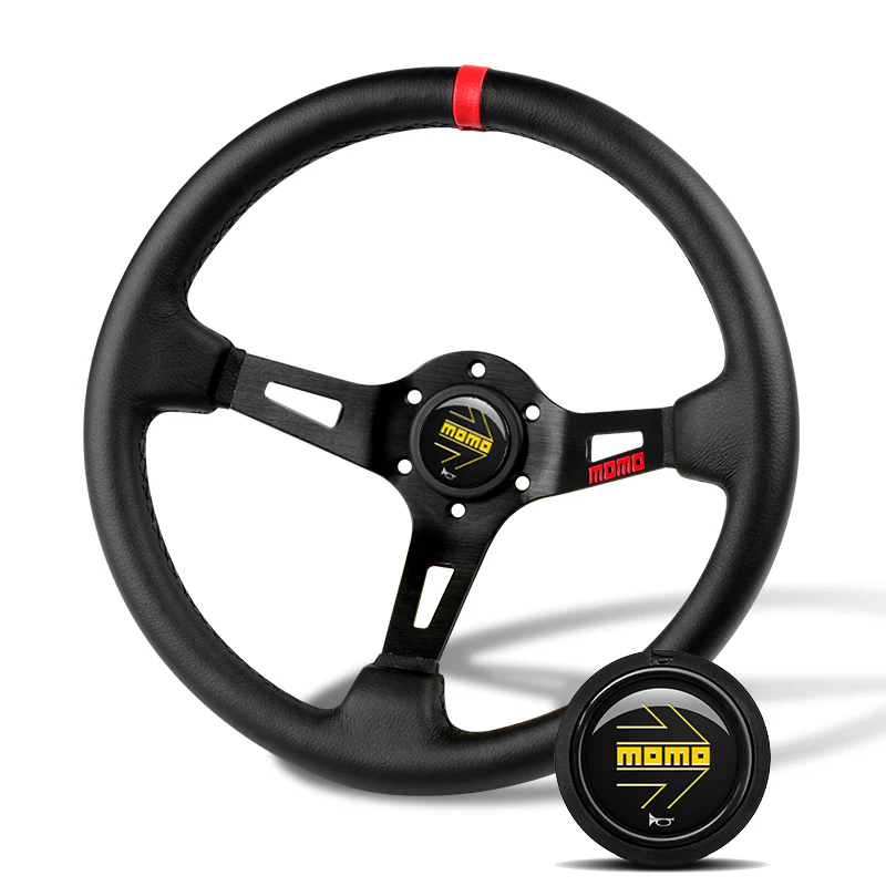 Red Line 350mm Racing Steering Wheel Microfiber Leather For momo hub X1 (BKYL00 - Image 4