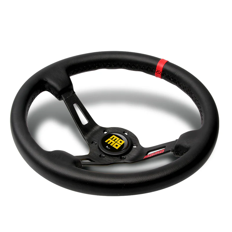 Red Line 350mm Racing Steering Wheel Microfiber Leather For yellow momo hub X1 - Image 3
