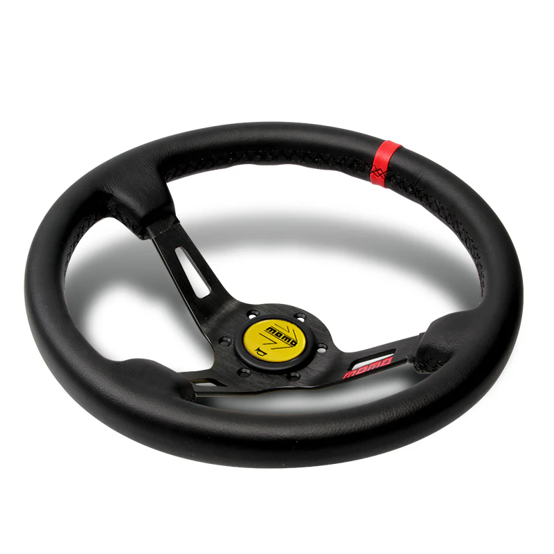 Red Line 350mm Racing Steering Wheel Microfiber Leather For YLBKA momo hub X1 - Image 3