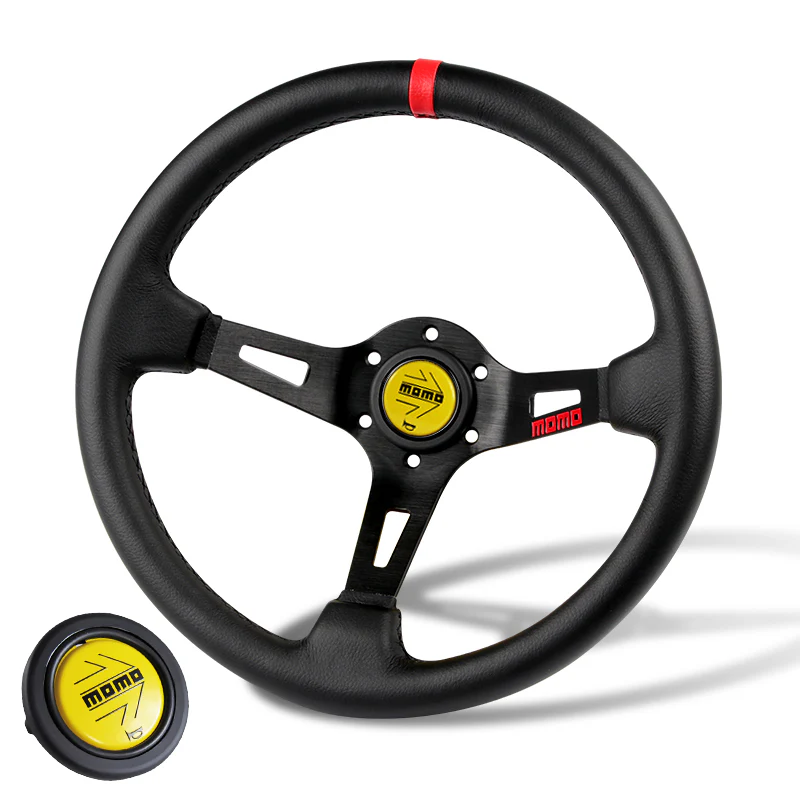 Red Line 350mm Racing Steering Wheel Microfiber Leather For YLBKA momo hub X1 - Image 4